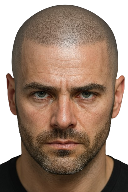 tatouage capillaire effet crâne rasé